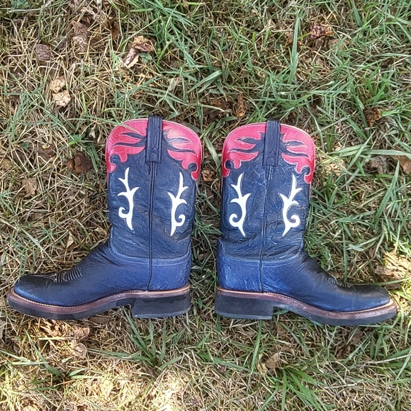 Ladies Lucchese 2000 NavyBlue Western Boots RARE - Picture 3 of 8
